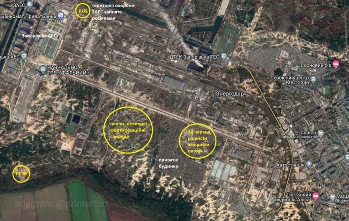 Окупанти зміцнюють свої сили в Енергодарі. Фото: Телеграм-канал міста Росія готується просуватися на сході країни