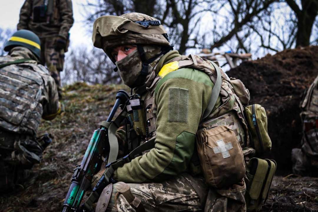 Украинский военный на передовой