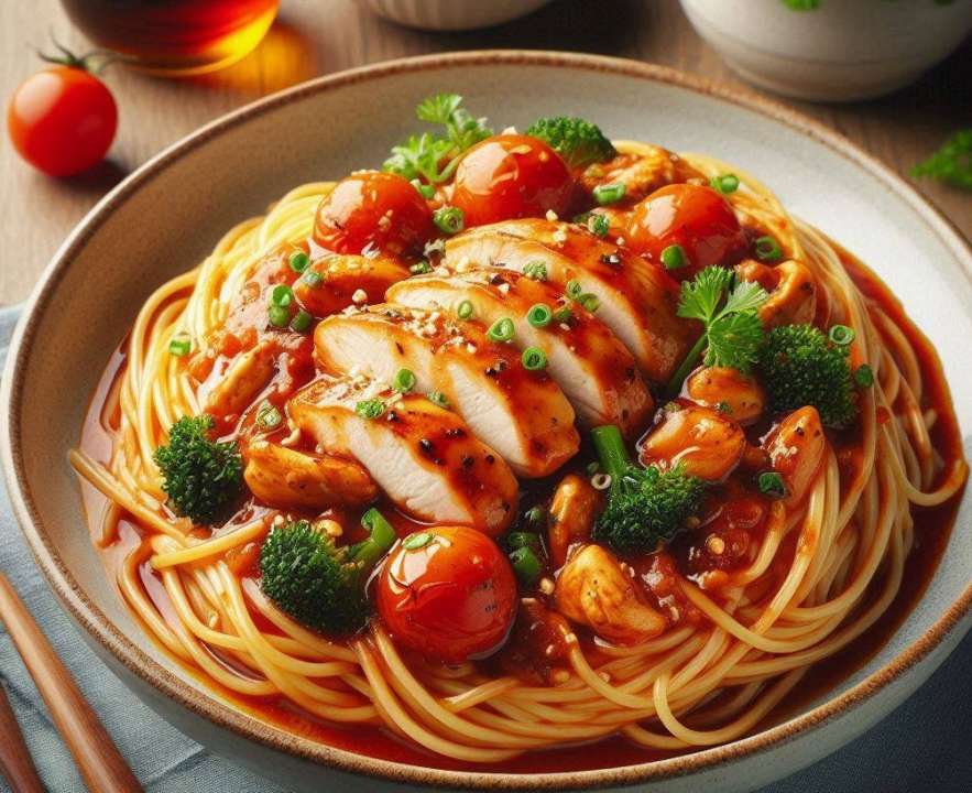 Спагетти в томатно-сливочном соусе с курицей /Фото: Bing Идеальные спагетти в томатно-сливочном соусе с курицей