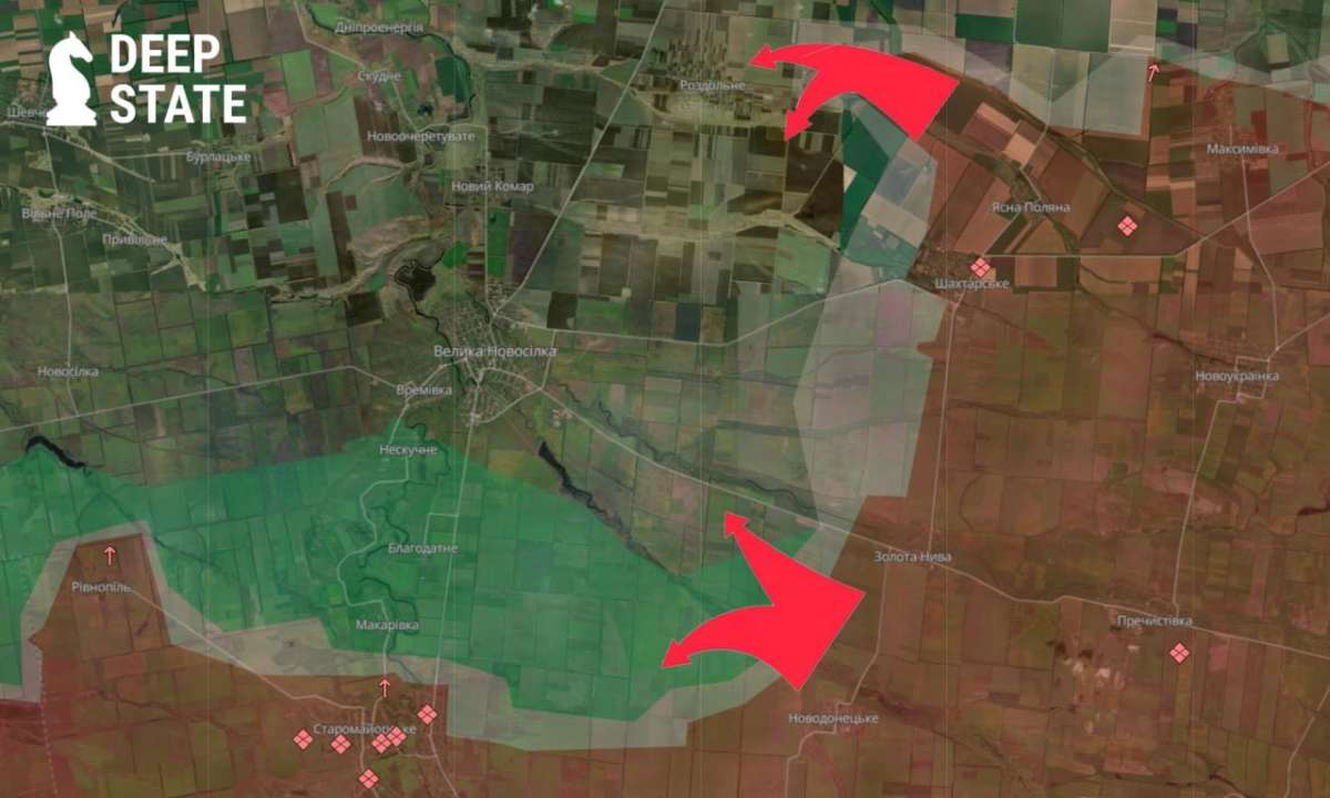 рф активизировалась восточнее Великой Новоселки/Фото: DeepState рф активизировалась восточнее Великой Новоселки/Фото: DeepState