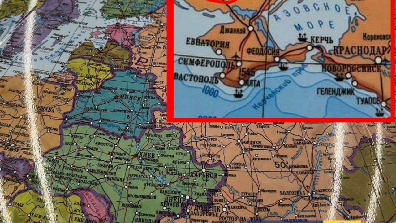 Фото: ТГ-канал Андрющенко Time россияне завезли в Мариупольские школы обновленный глобус: что с ним не так