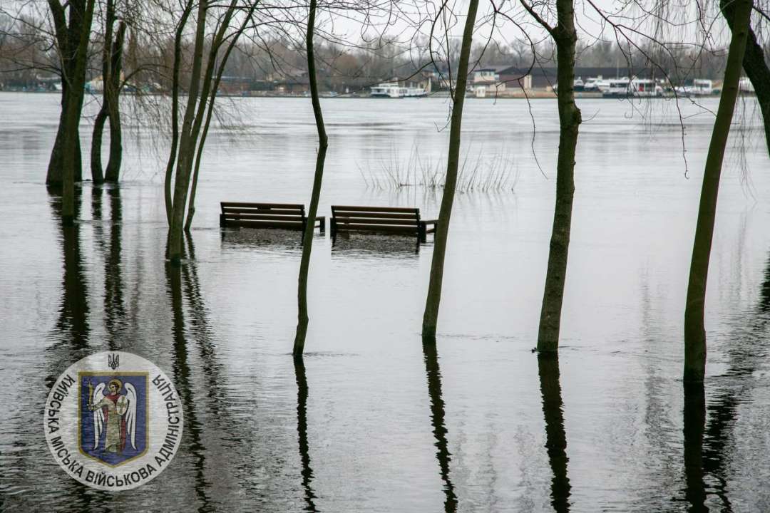 Рівень води в річці Дніпро в Києві збільшився на 29 см за добу / Фото: t.me/VA_Kyiv