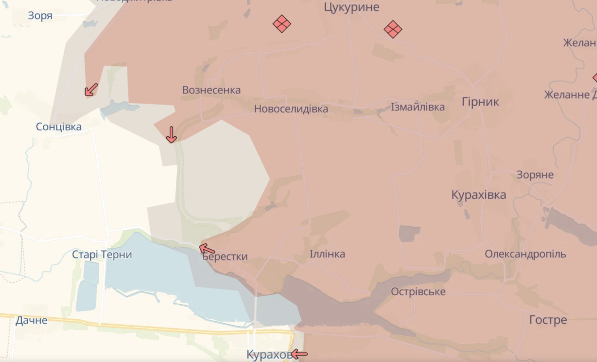 Враг оккупировал Новоселидовку и Петровку/Фото: DeepState На Волчанском направлении активизация пехоты противника выросла вдвое – Осман