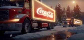 Рождественский ролик с использованием нейросети / Кадр с ролика Coca-Cola подожгла сеть: виртуальный грузовик заменил реальный