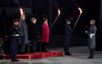 Церемония прощания с Ангелой Меркель/Фото: Getty Images Церемония прощания с Ангелой Меркель