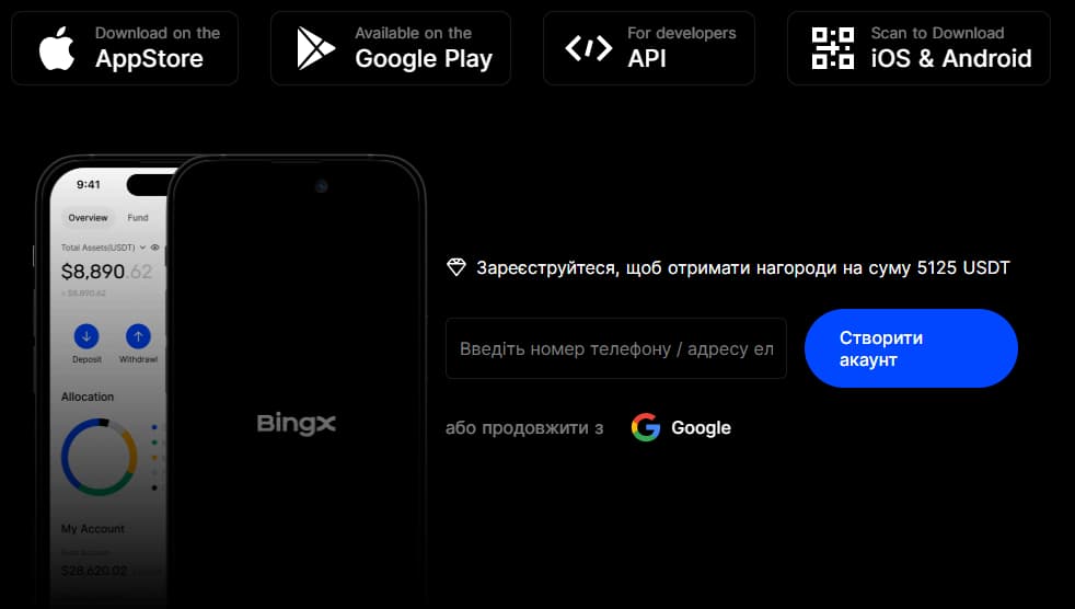 Додатки Bingx